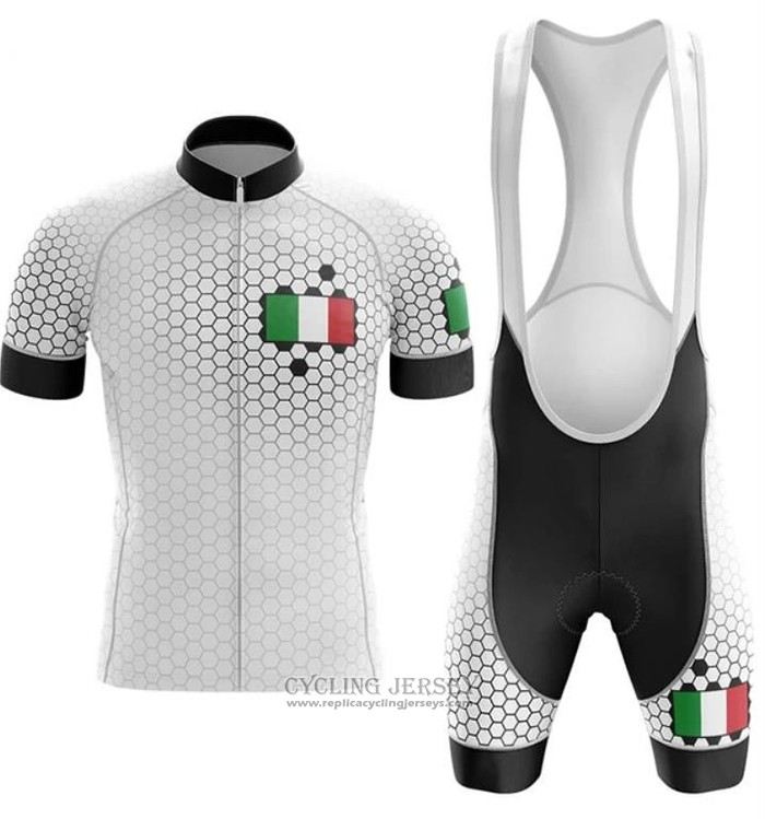 2020 Cycling Jersey Italy White Short Sleeve And Bib Short (4)